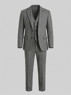 Men's Slim Fit Three-Piece Suit with Vest for Weddings