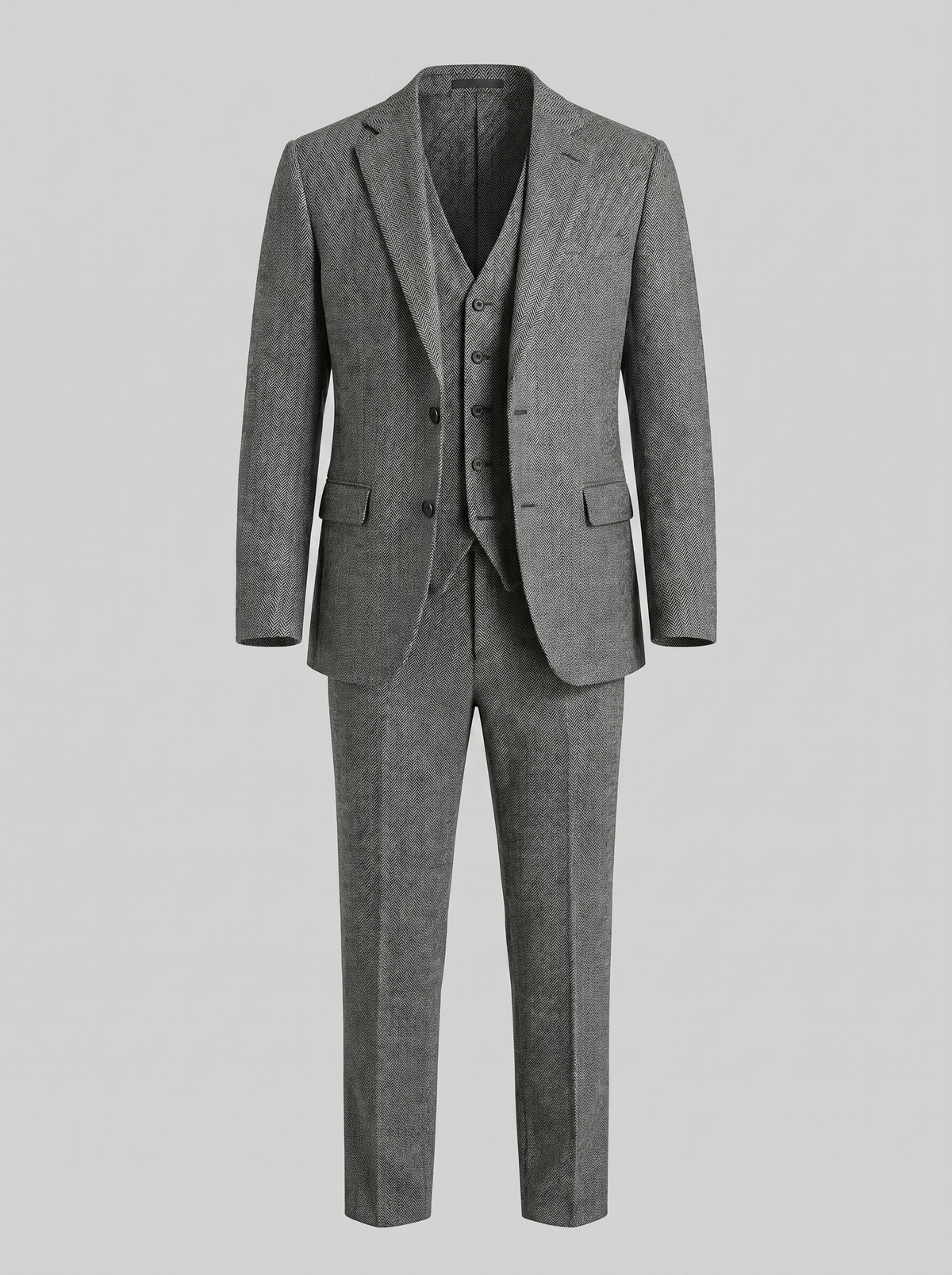 Men's Slim Fit Three-Piece Suit with Vest for Weddings