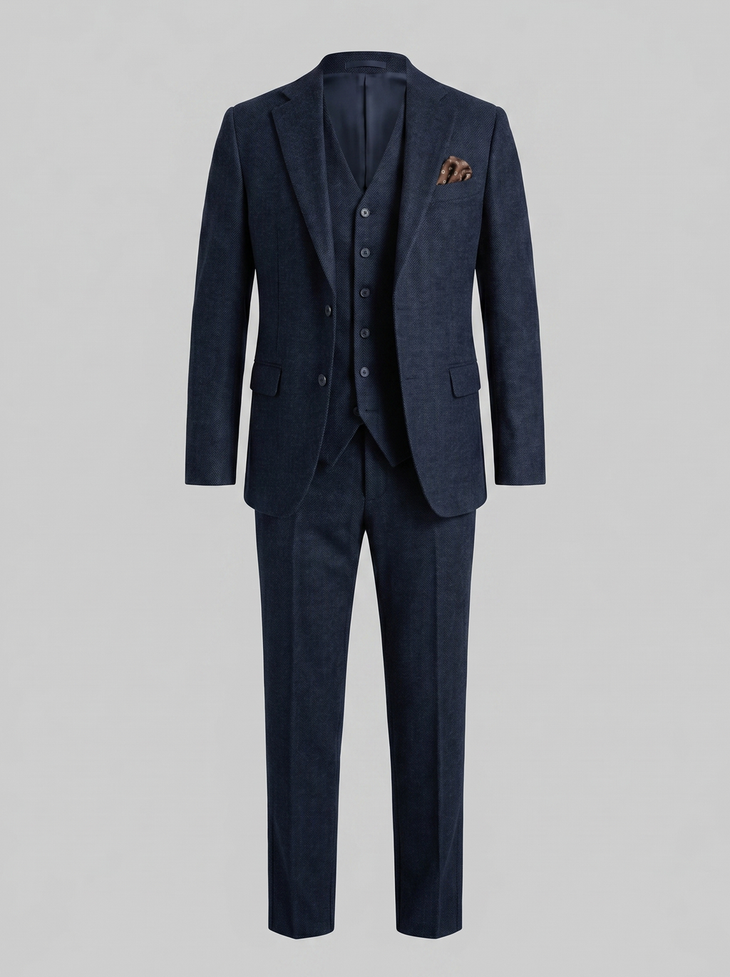 Men's Slim Fit Three-Piece Suit with Vest for Weddings
