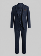 Men's Slim Fit Three-Piece Suit with Vest for Weddings