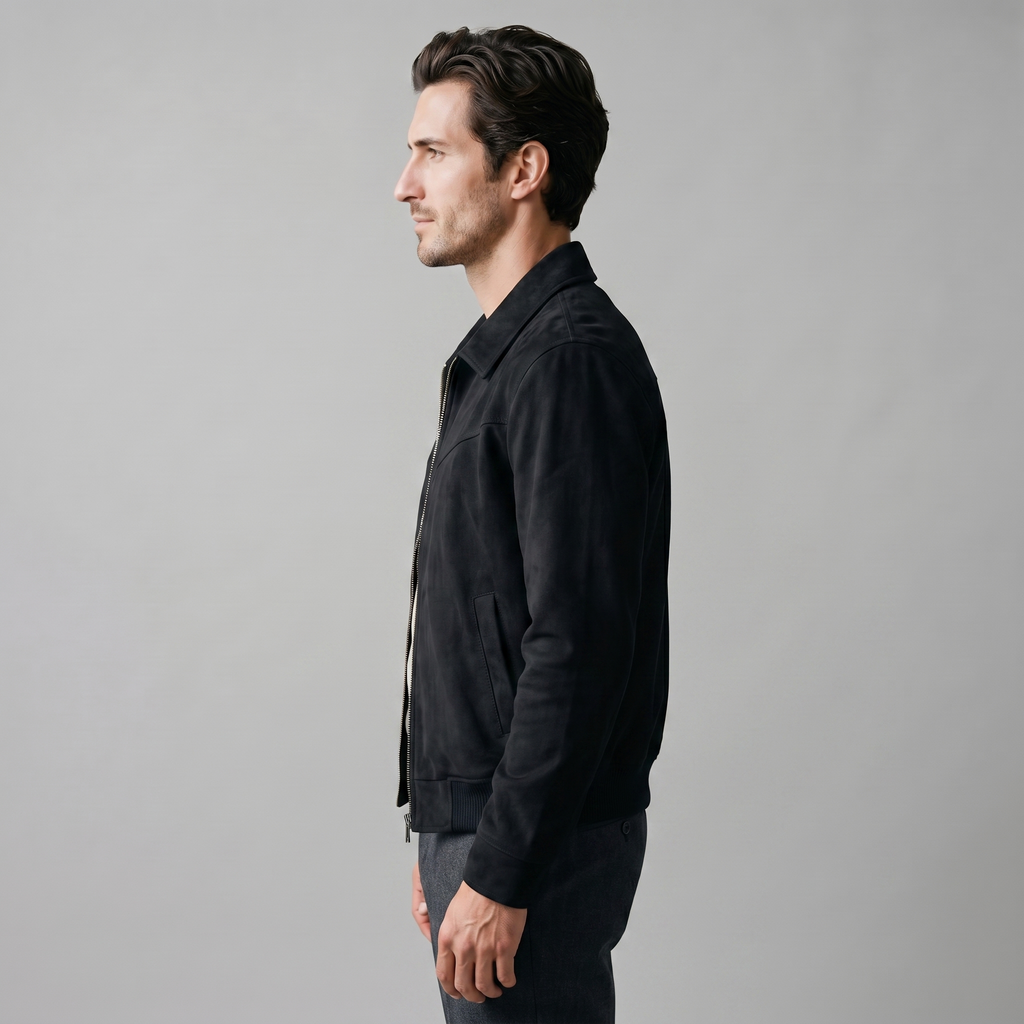 Men's Suede Harrington Bomber Jacket