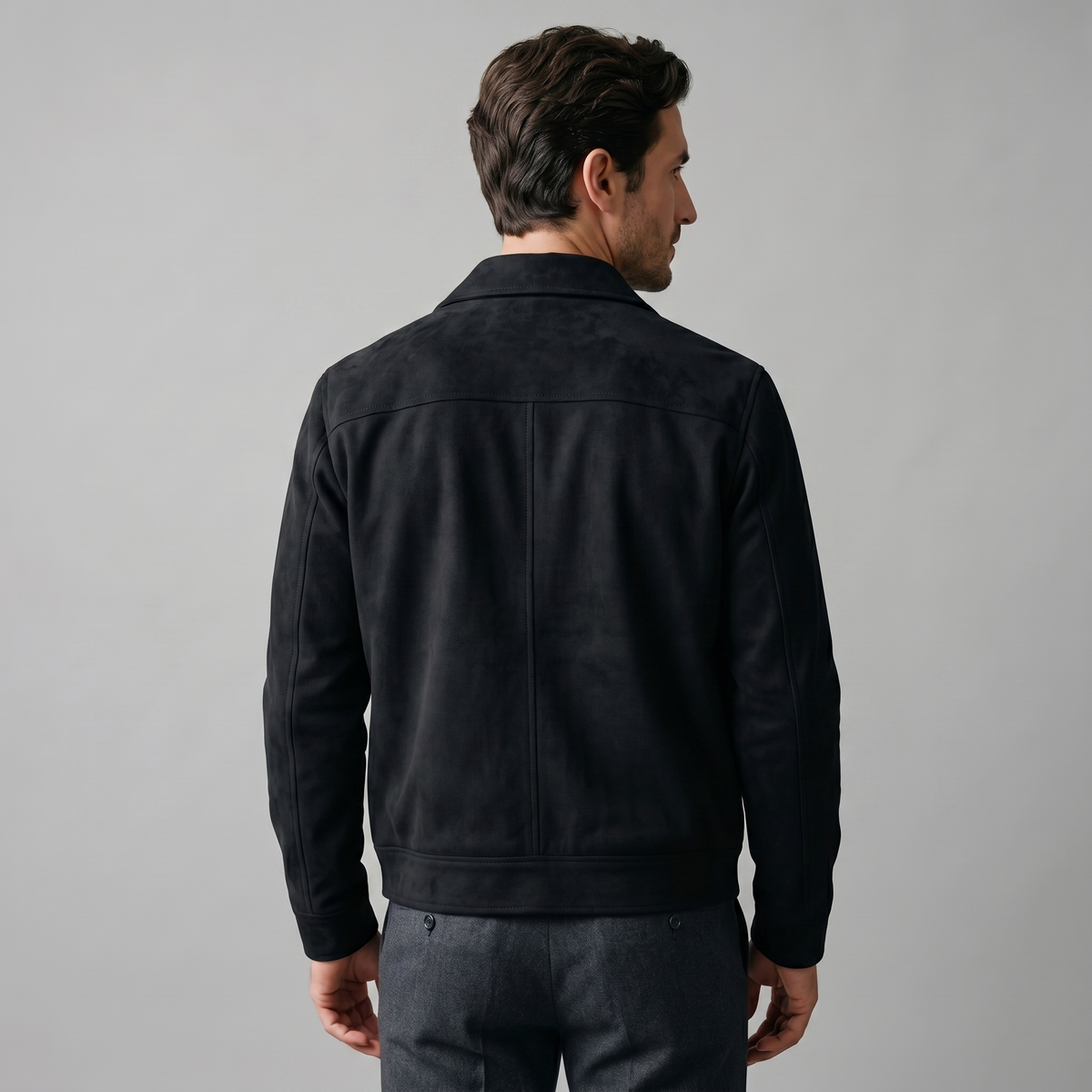 Men's Suede Harrington Bomber Jacket