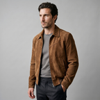 Men's Suede Harrington Bomber Jacket
