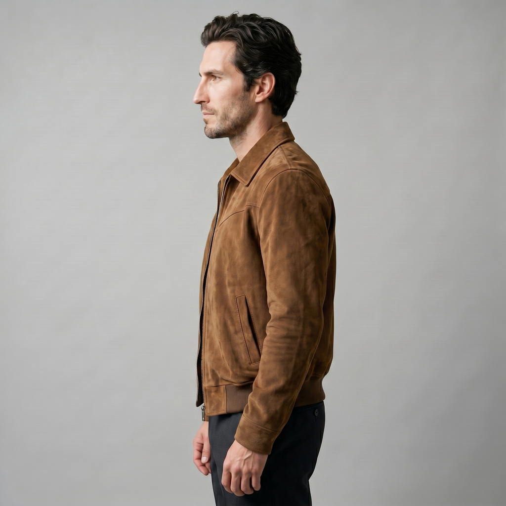 Men's Suede Harrington Bomber Jacket