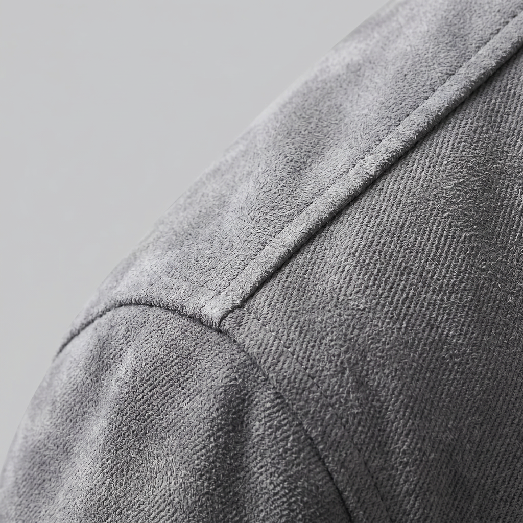 Men's Suede Jacket with Zip-Collar