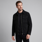 Men's Suede Jacket with Zip-Collar