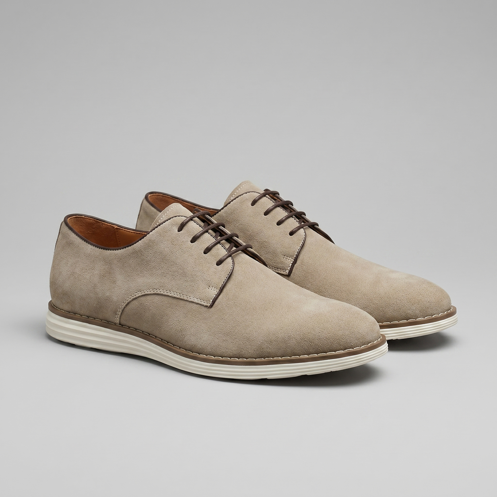 Men's Suede Lace-Up Derby Shoes