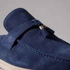Men's Suede Metal Buckle Loafer Mules