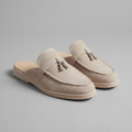 Men's Suede Metal Buckle Loafer Mules