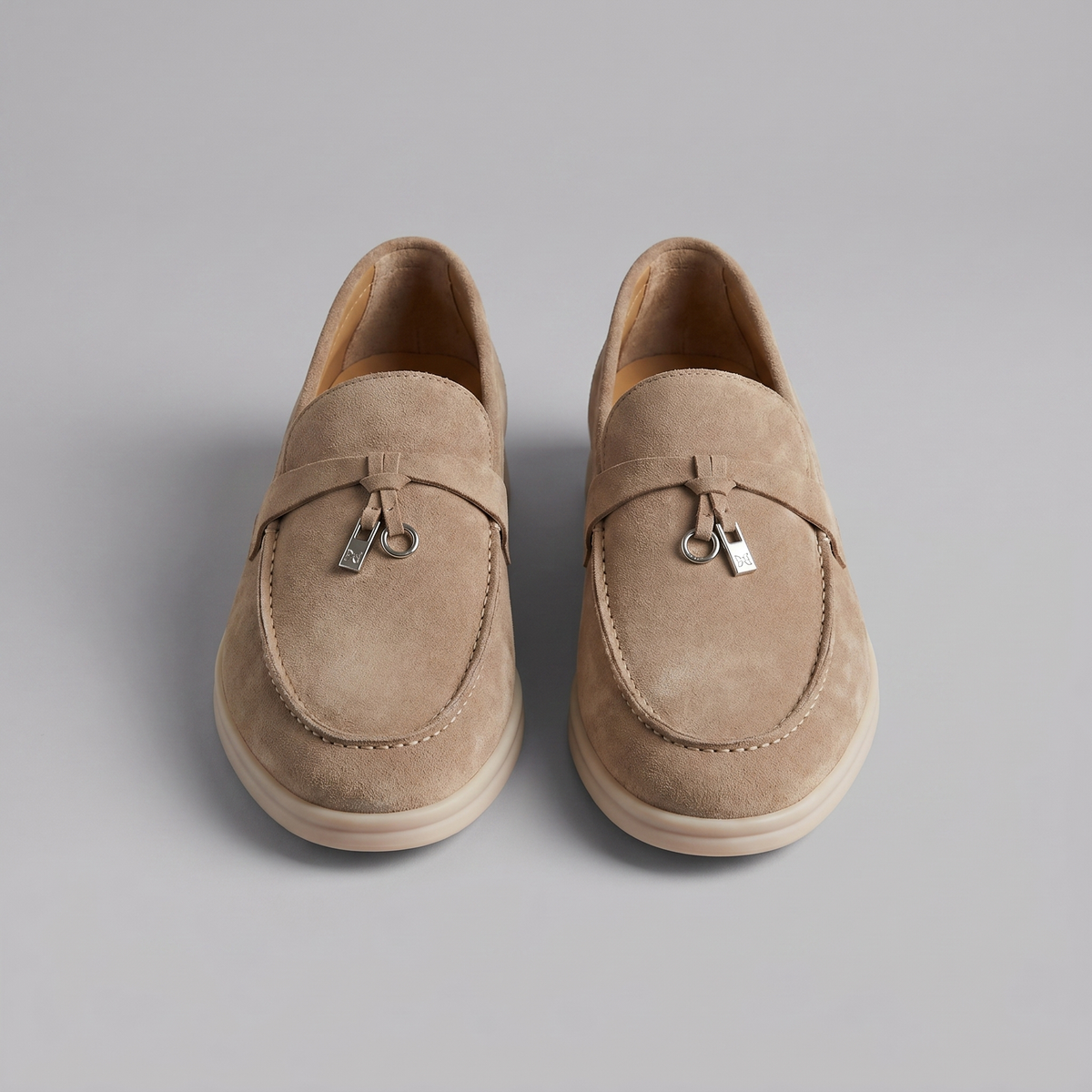 Men's Suede Metal Buckle Loafers