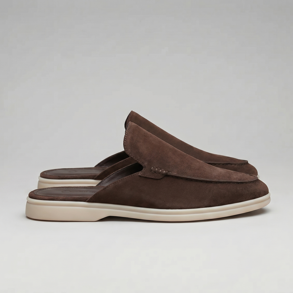 Men's Suede Backless Loafer Mules