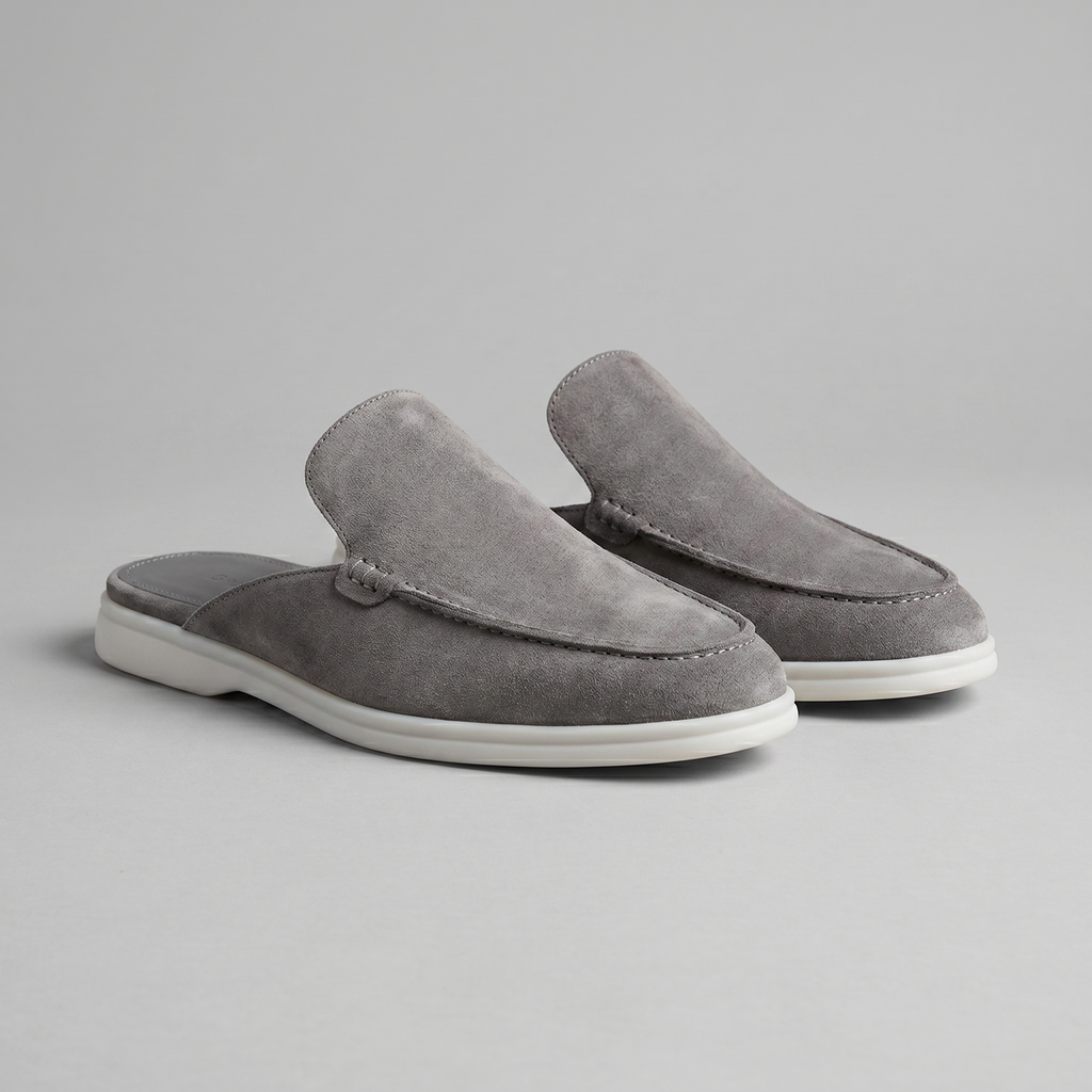 Men's Suede Backless Loafer Mules