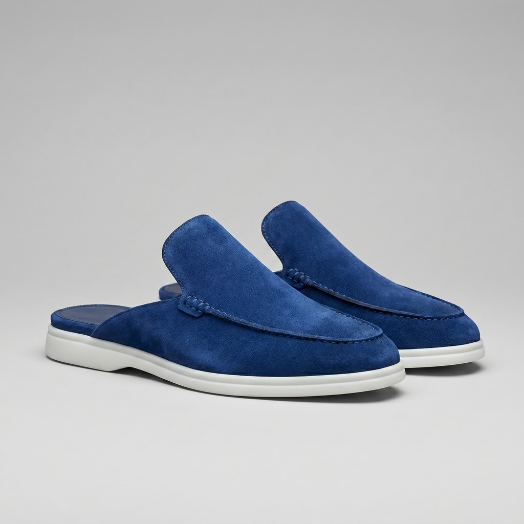 Men's Suede Backless Loafer Mules