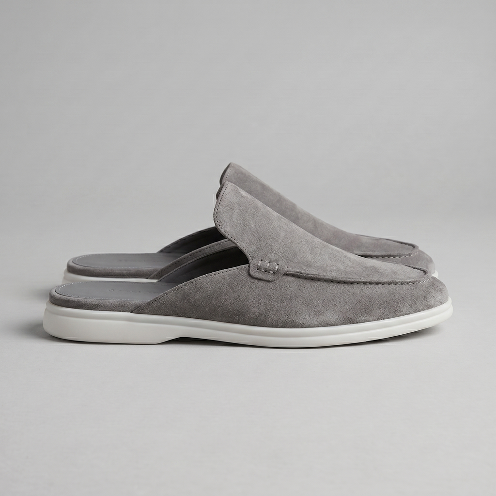 Men's Suede Backless Loafer Mules