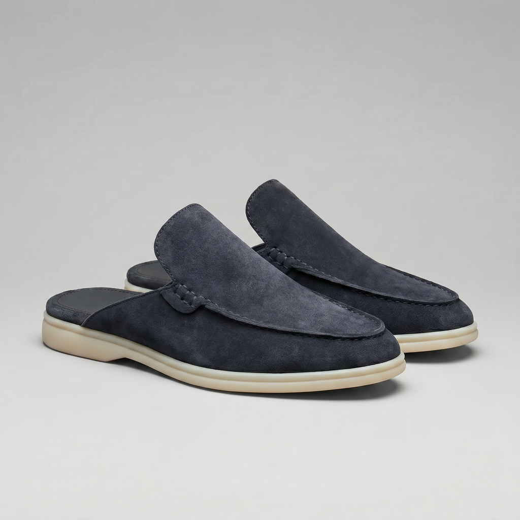 Men's Suede Backless Loafer Mules