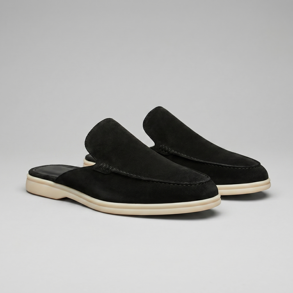 Men's Suede Backless Loafer Mules