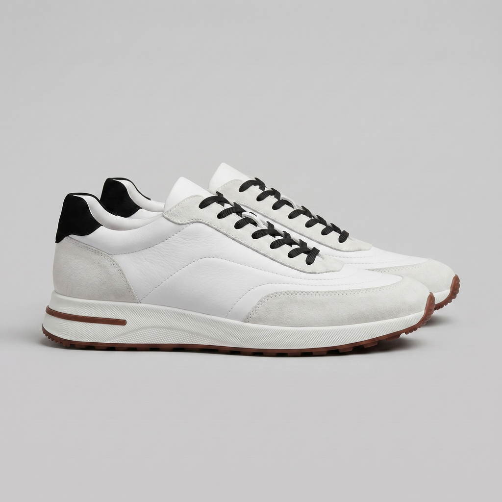 Men's Suede Panel Lace-Up Trainers