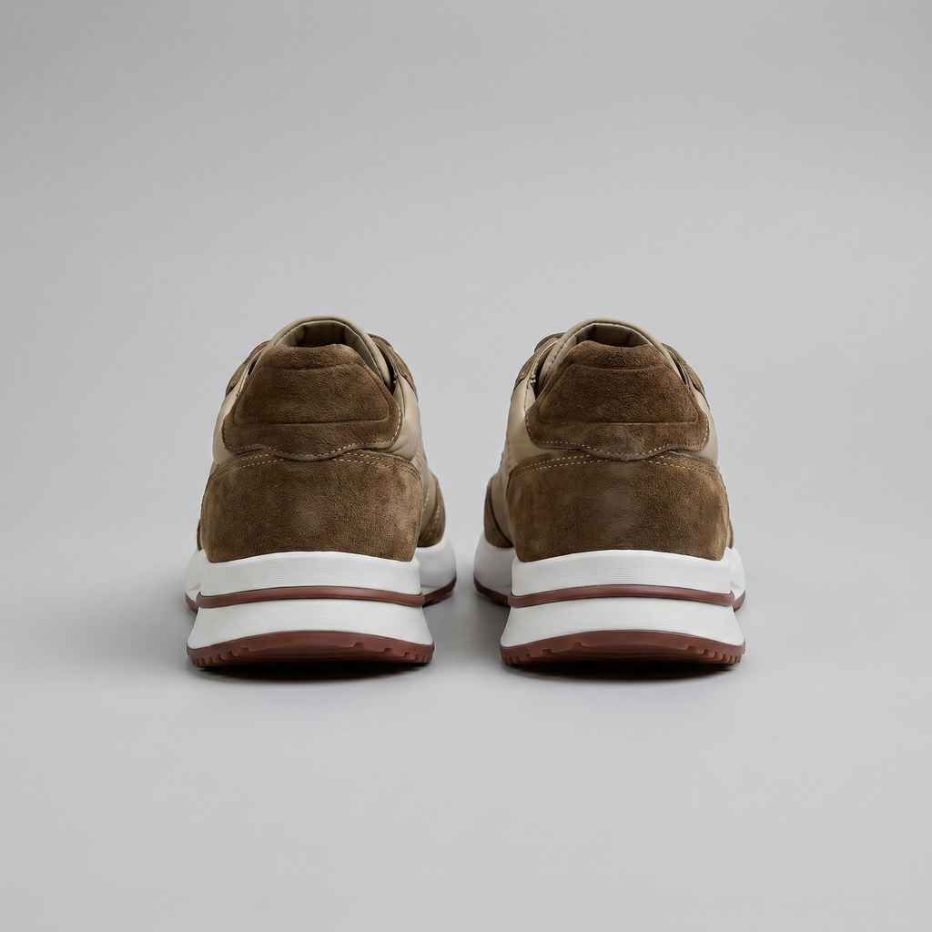 Men's Suede Panel Lace-Up Trainers