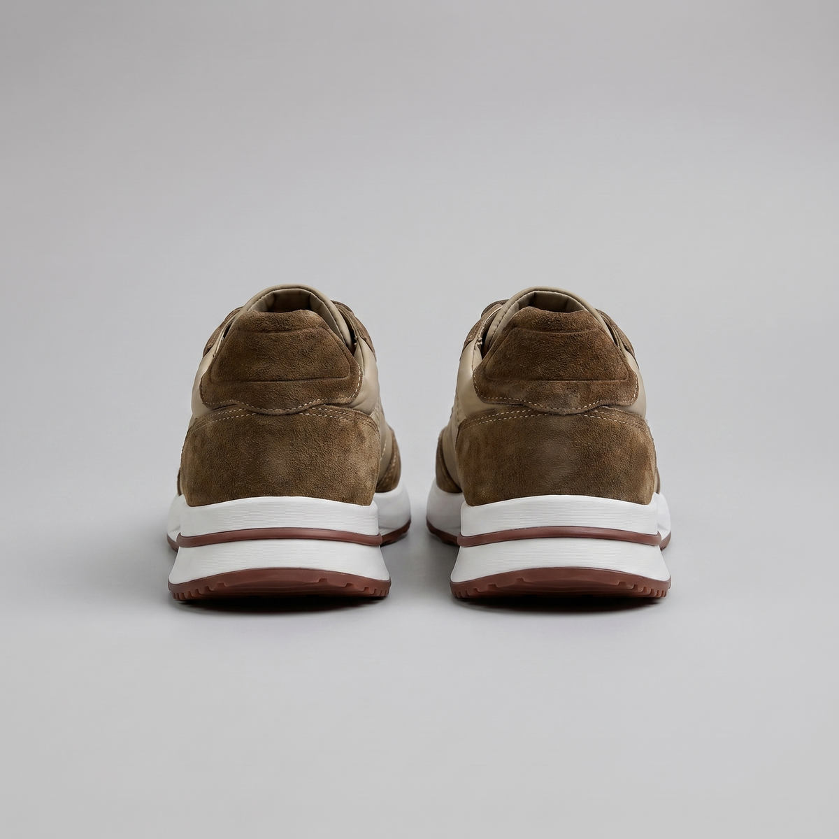 Men's Suede Panel Lace-Up Trainers