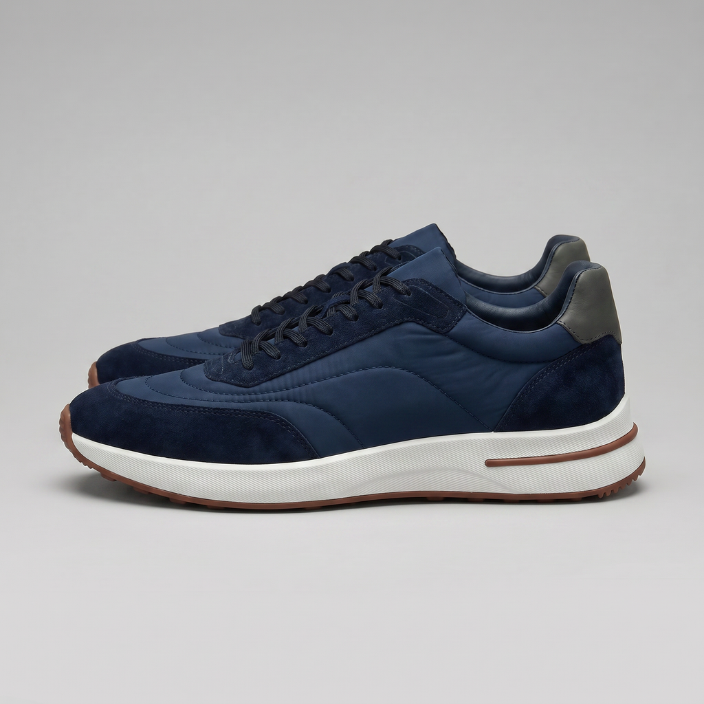 Men's Suede Panel Lace-Up Trainers