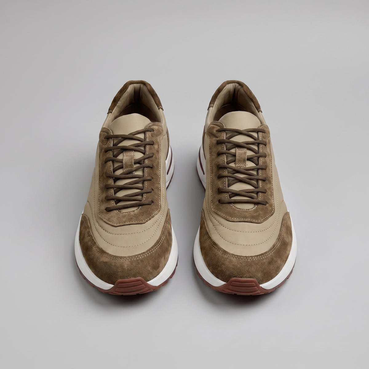 Men's Suede Panel Lace-Up Trainers