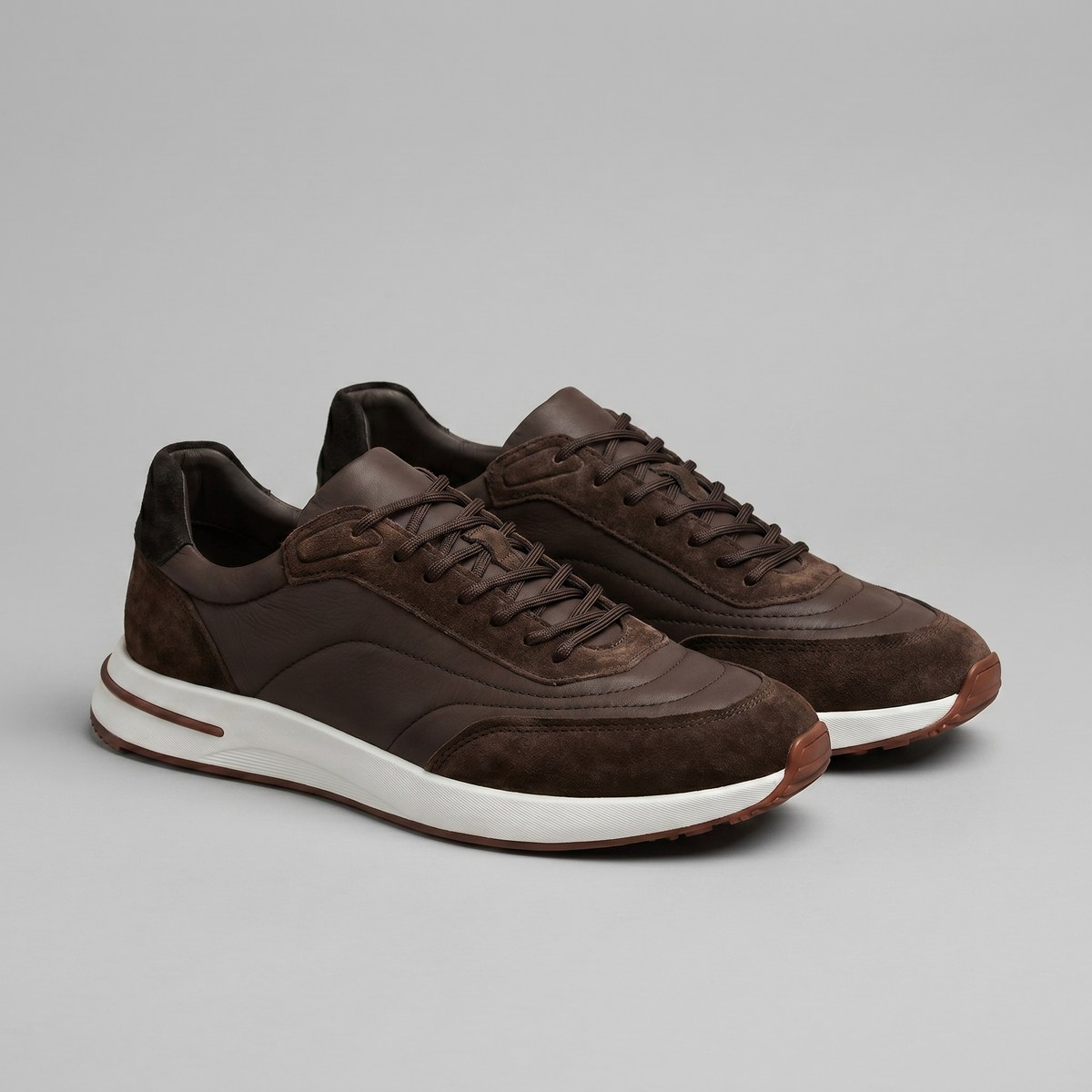 Men's Suede Panel Lace-Up Trainers