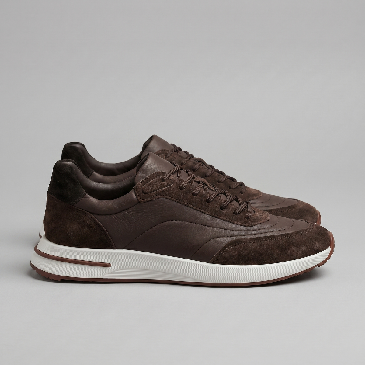 Men's Suede Panel Lace-Up Trainers