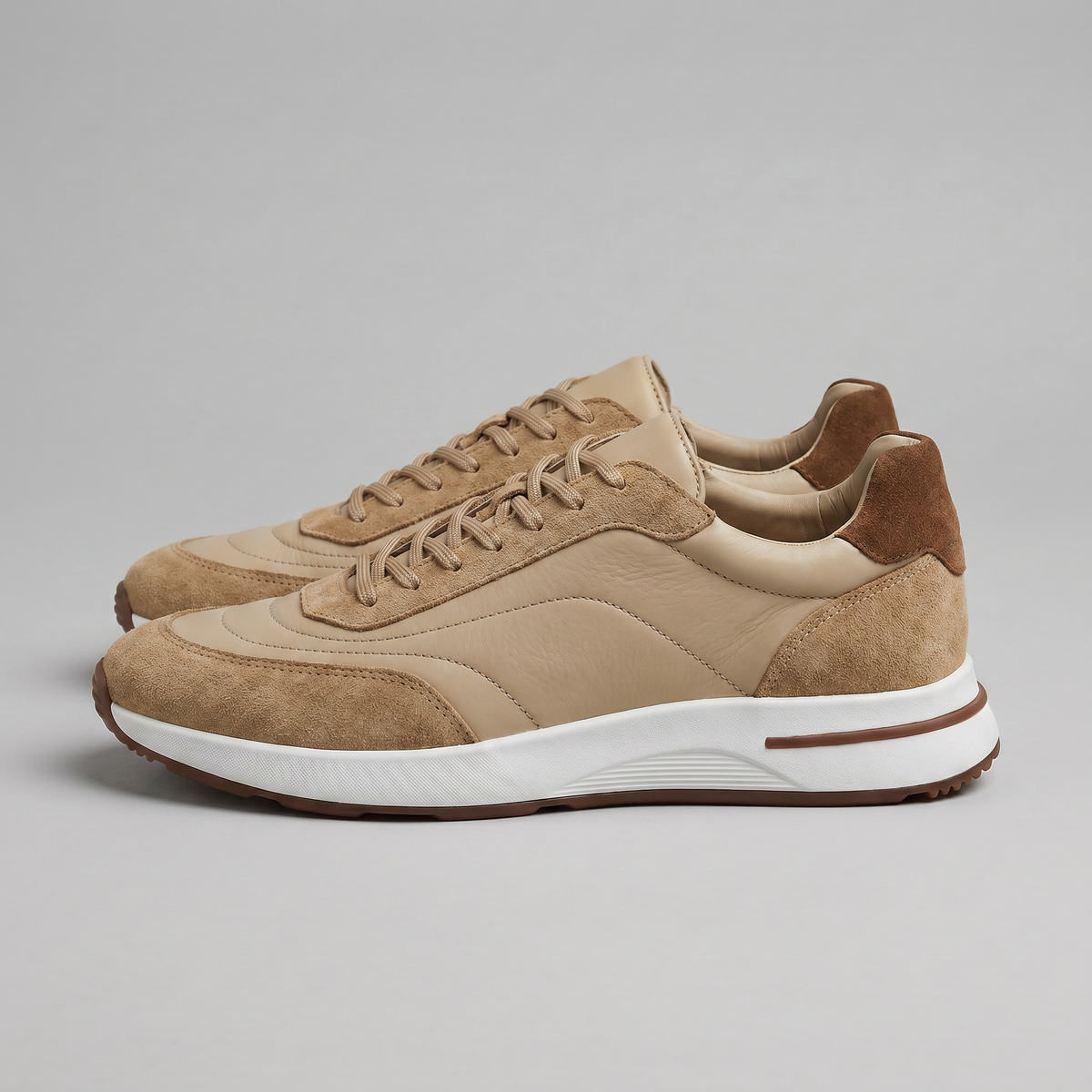 Men's Suede Panel Lace-Up Trainers