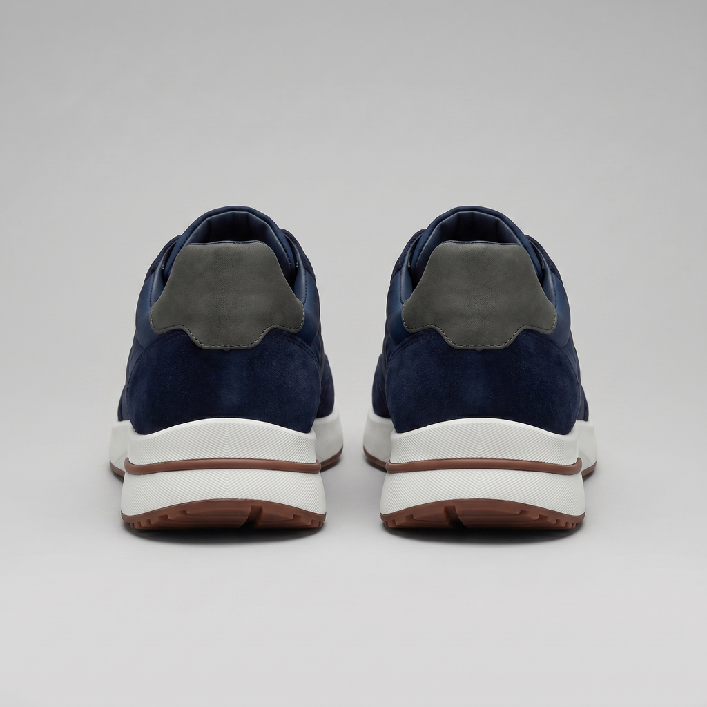 Men's Suede Panel Lace-Up Trainers