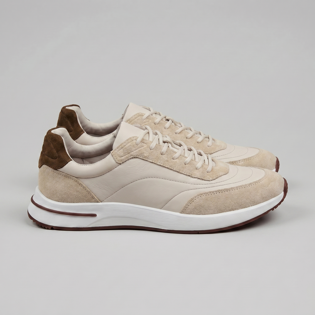 Men's Suede Panel Lace-Up Trainers