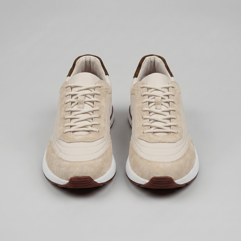 Men's Suede Panel Lace-Up Trainers