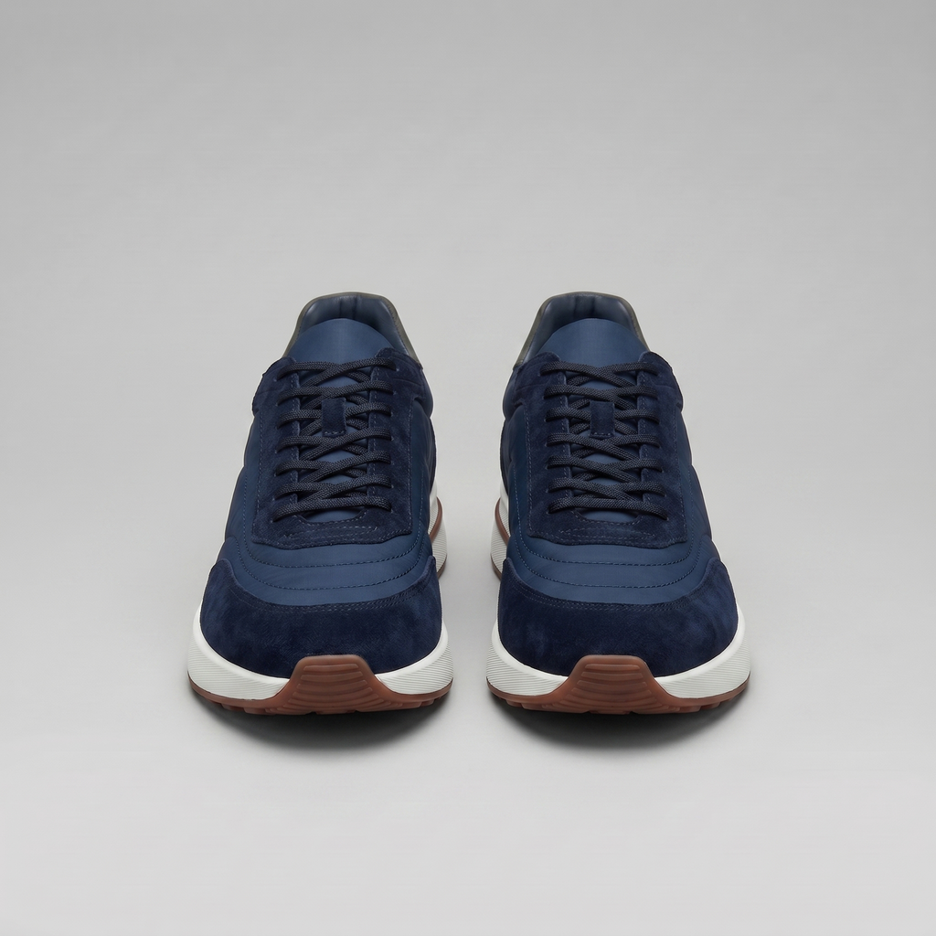 Men's Suede Panel Lace-Up Trainers