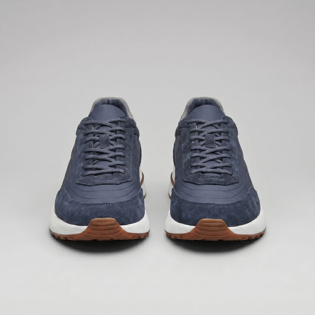 Men's Suede Panel Lace-Up Trainers