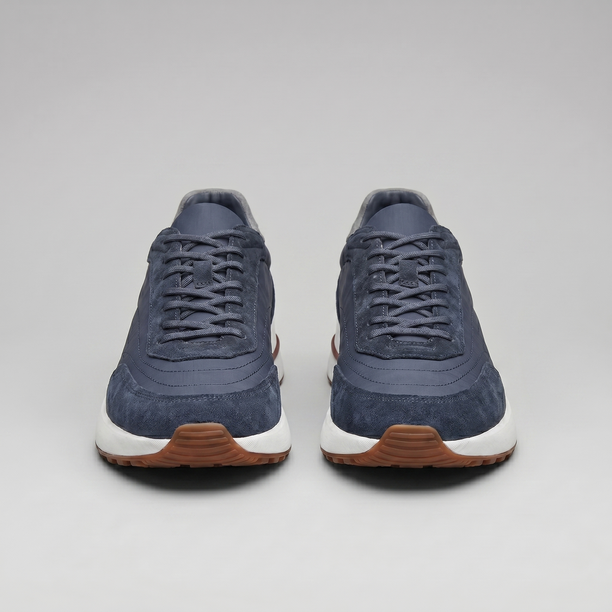 Men's Suede Panel Lace-Up Trainers