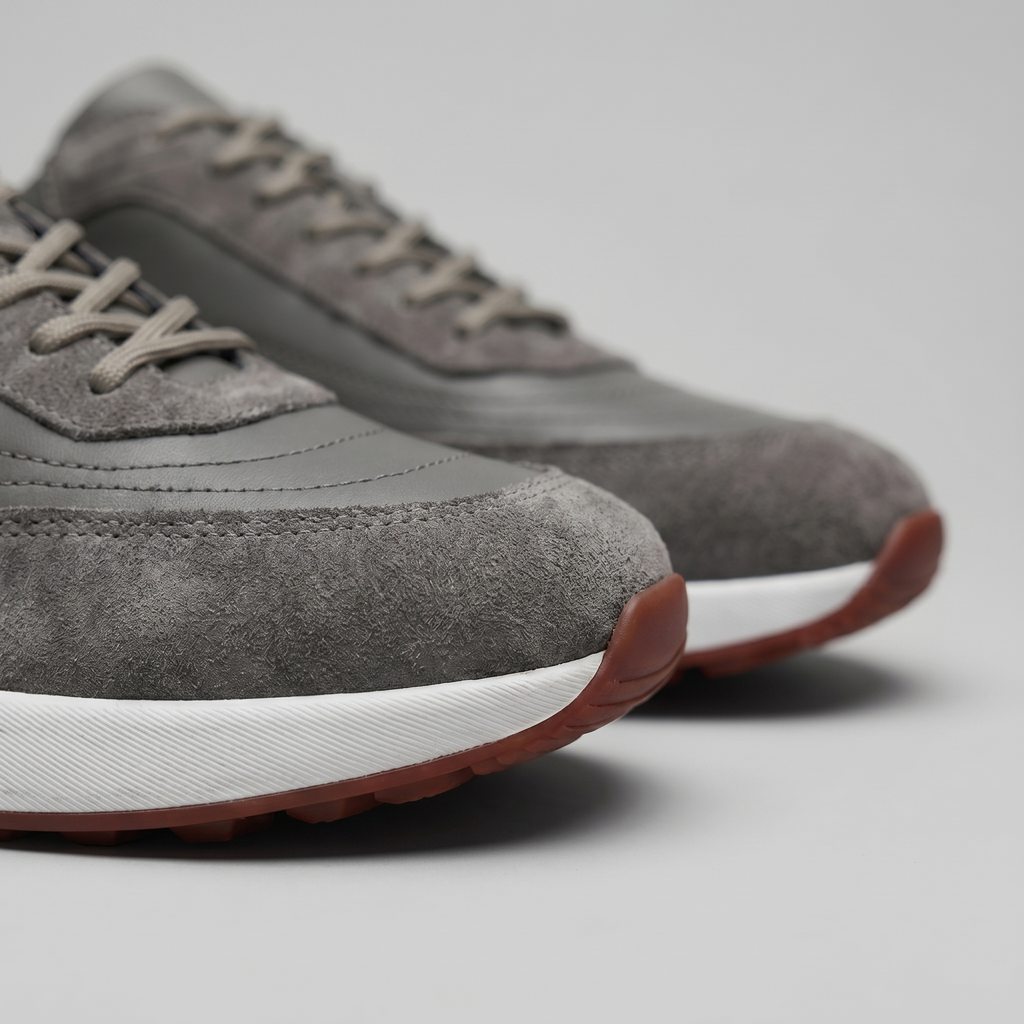 Men's Suede Panel Lace-Up Trainers