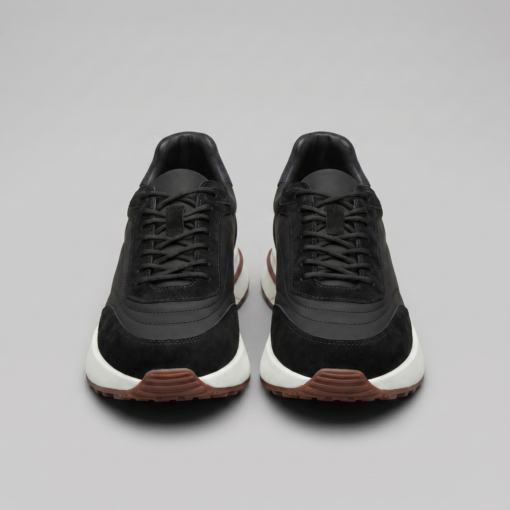 Men's Suede and Nylon Panel Trainers