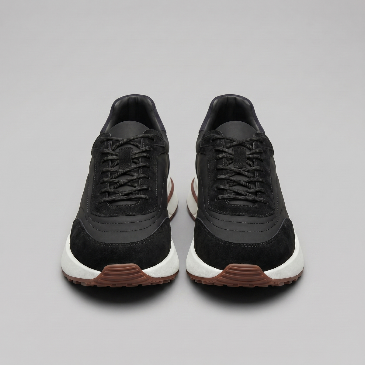 Men's Suede and Nylon Panel Trainers
