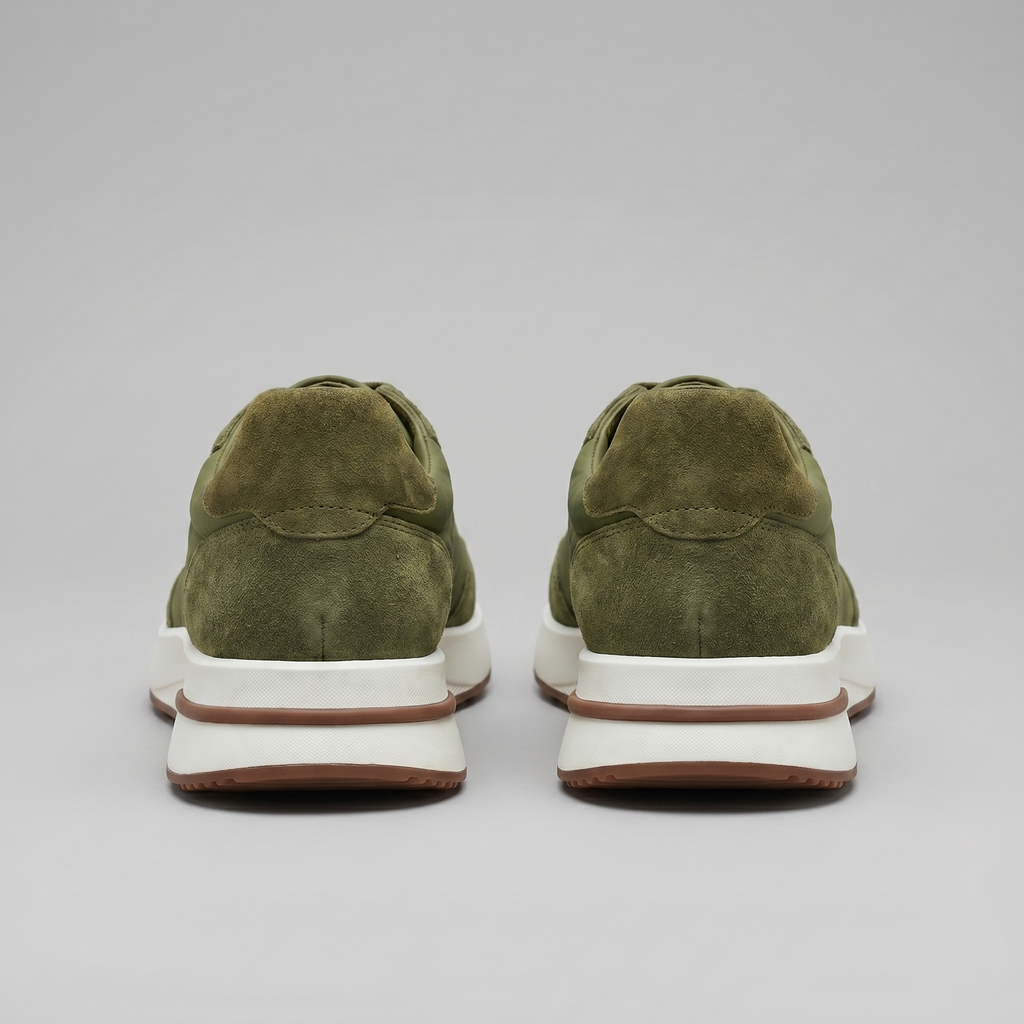 Men's Suede and Nylon Panel Trainers