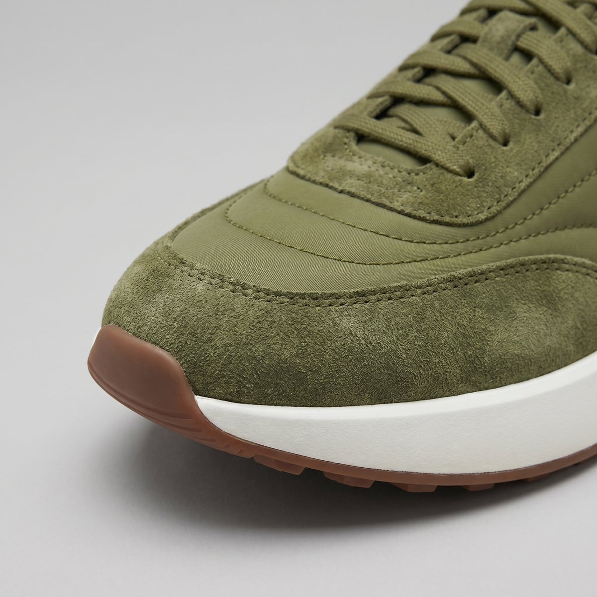 Men's Suede and Nylon Panel Trainers