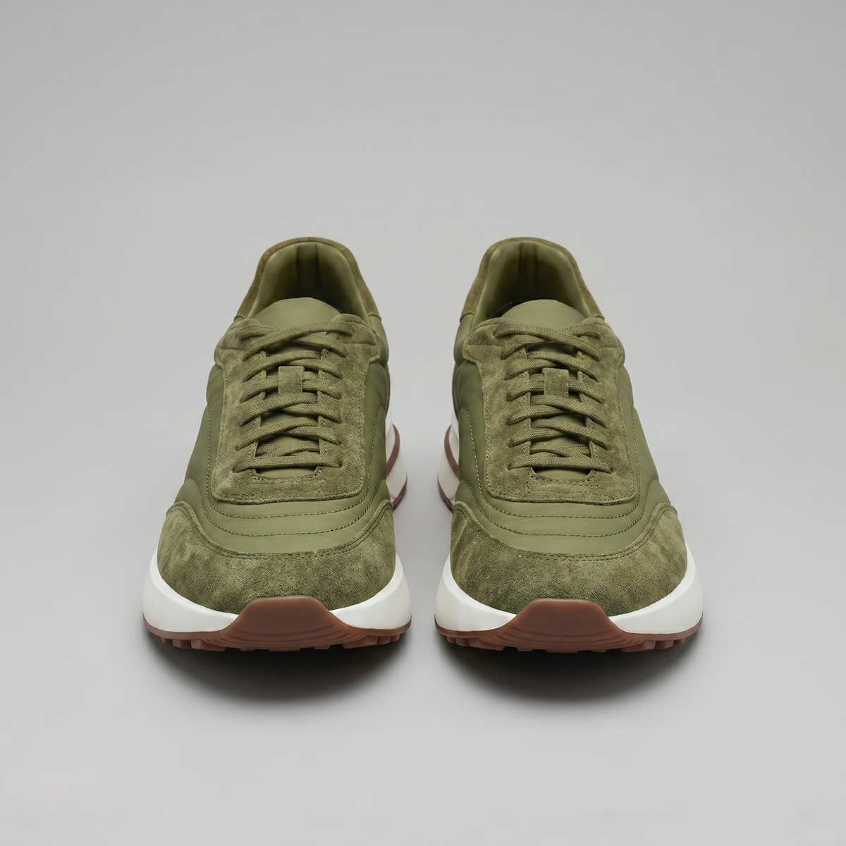 Men's Suede and Nylon Panel Trainers