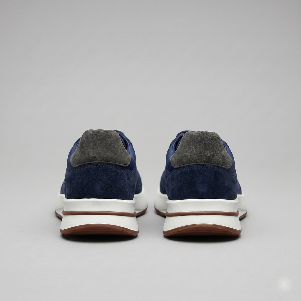 Men's Suede and Nylon Panel Trainers
