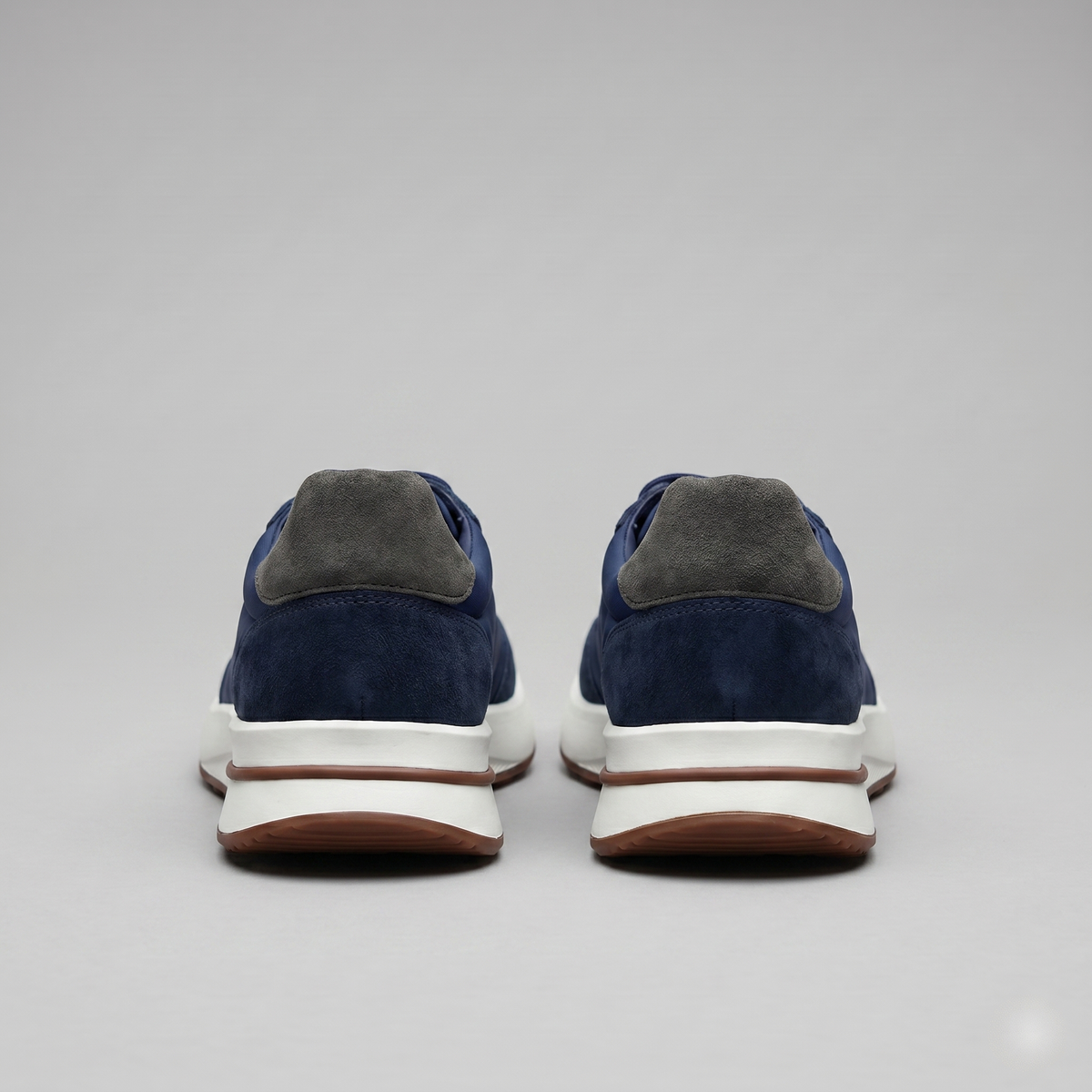 Men's Suede and Nylon Panel Trainers