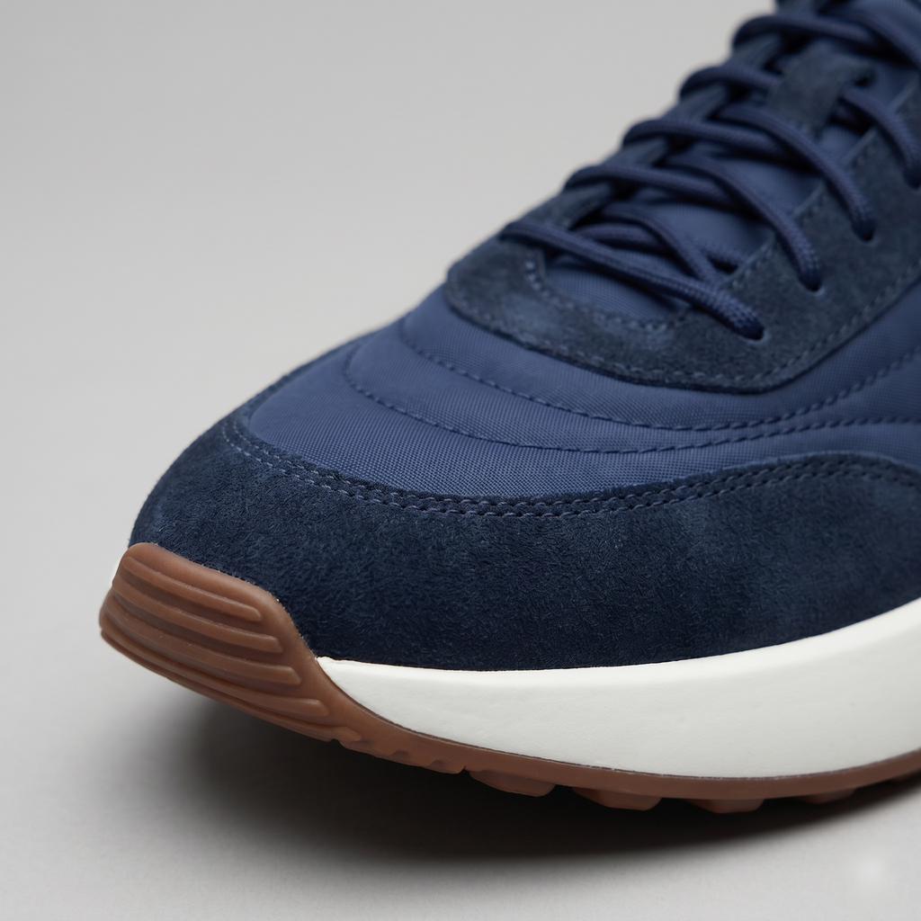 Men's Suede and Nylon Panel Trainers