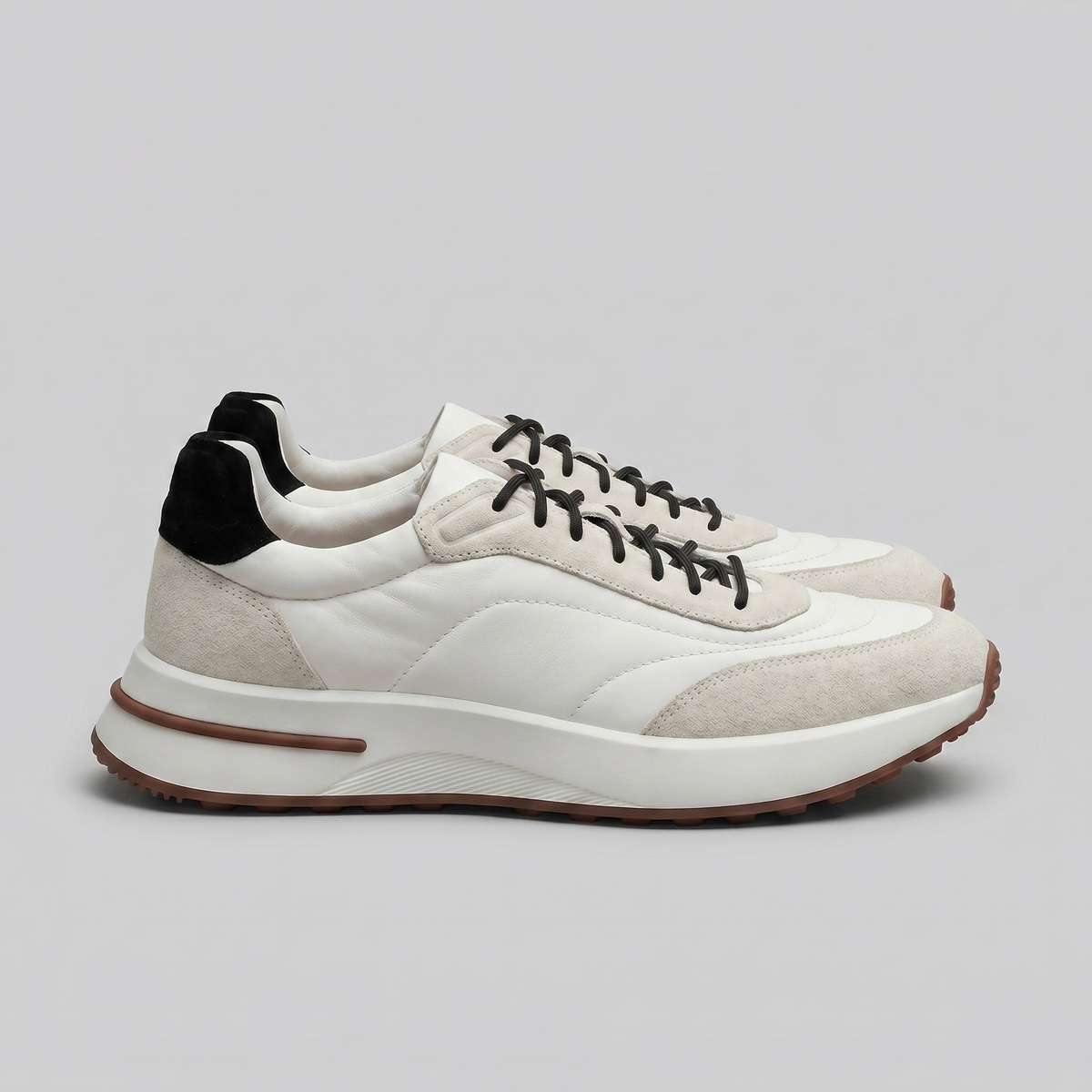 Men's Suede and Nylon Panel Trainers