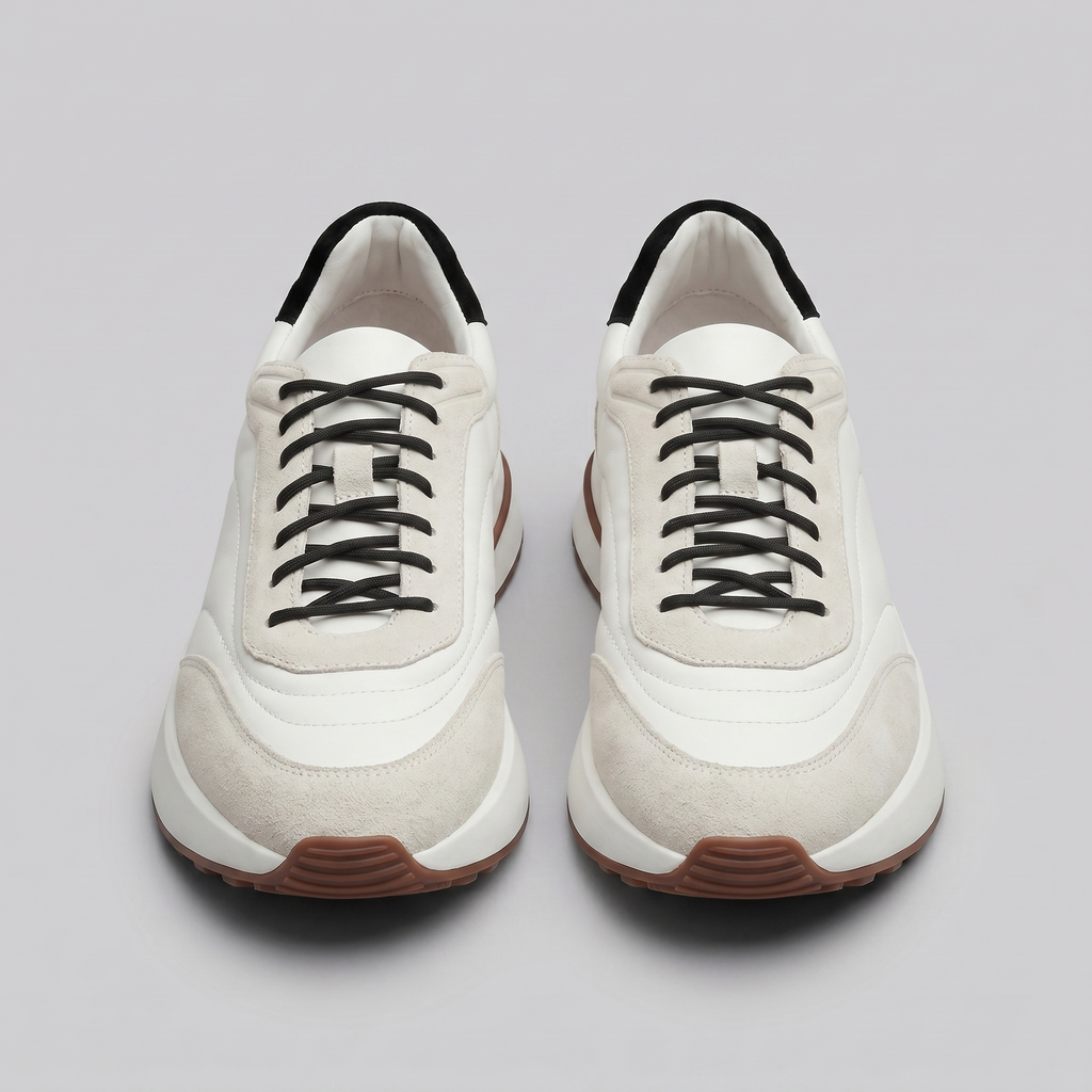 Men's Suede and Nylon Panel Trainers