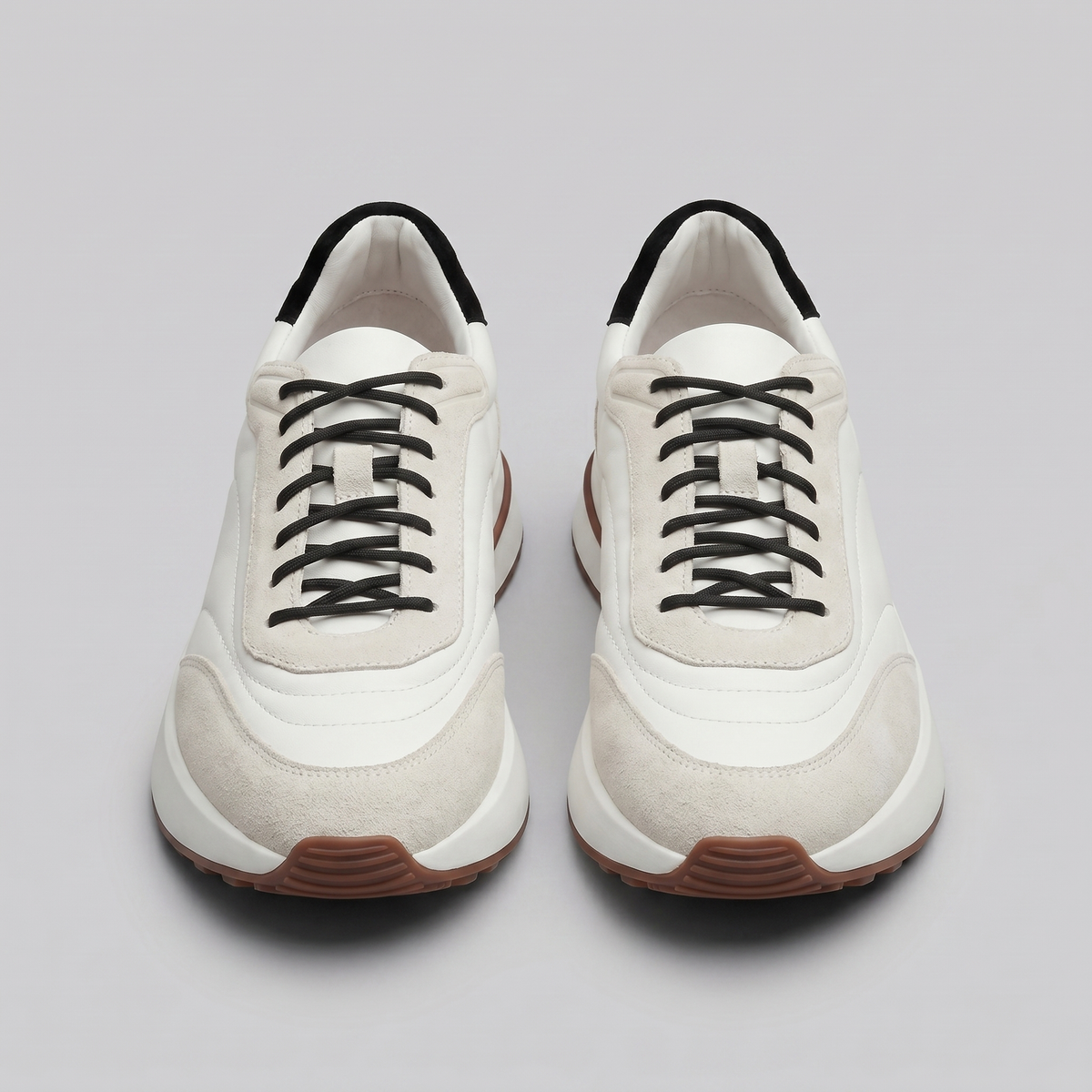 Men's Suede and Nylon Panel Trainers