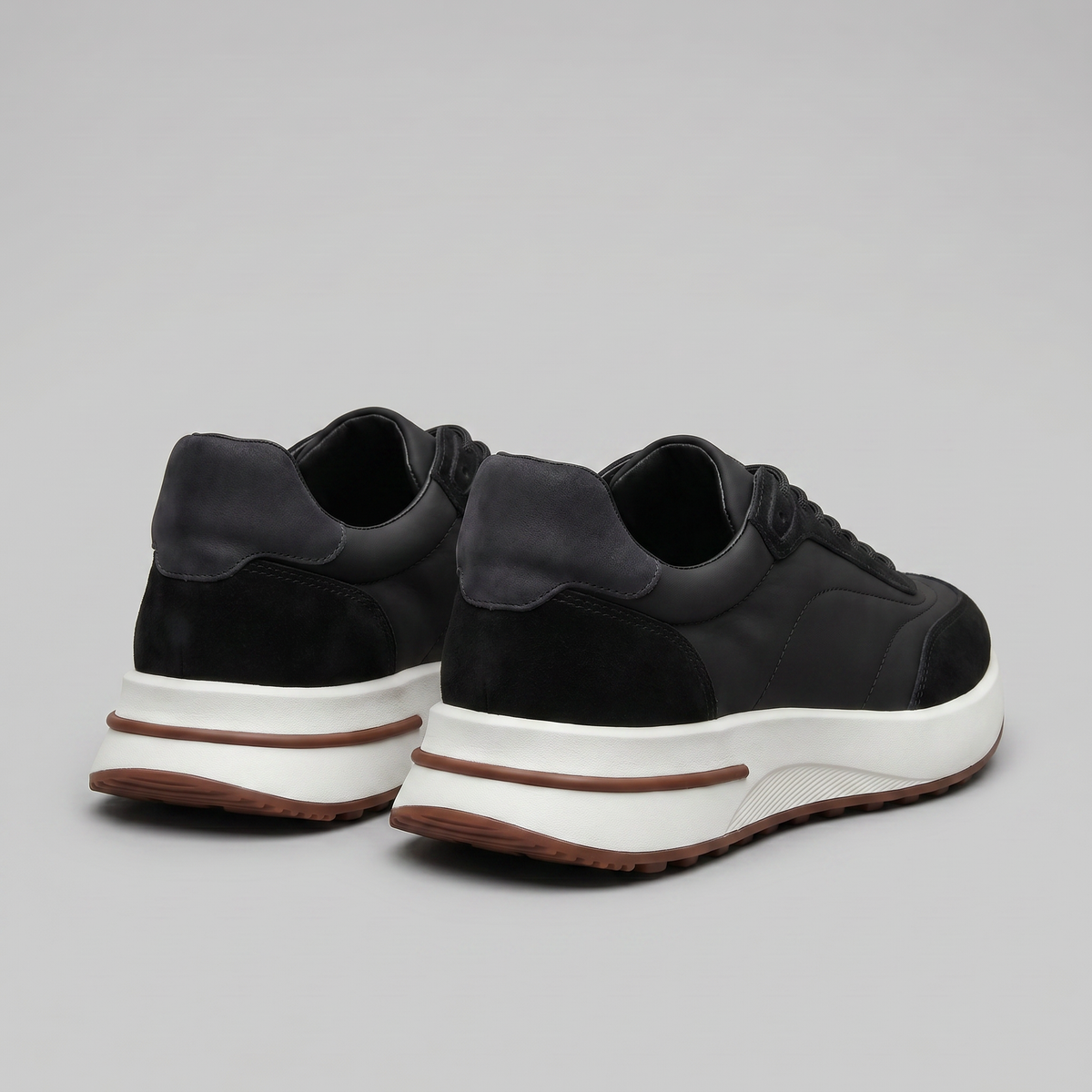 Men's Suede and Nylon Panel Trainers
