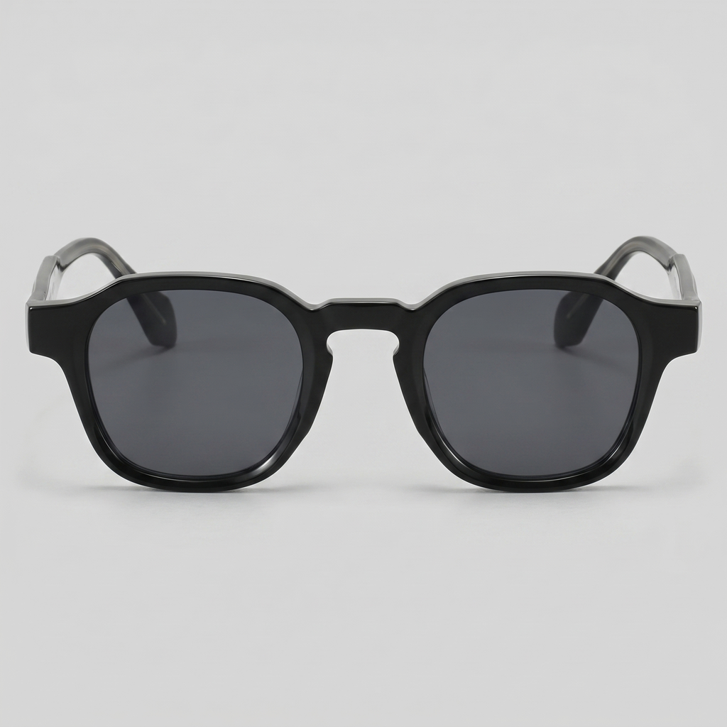 Men's Vintage Square Sunglasses with Dark Lenses