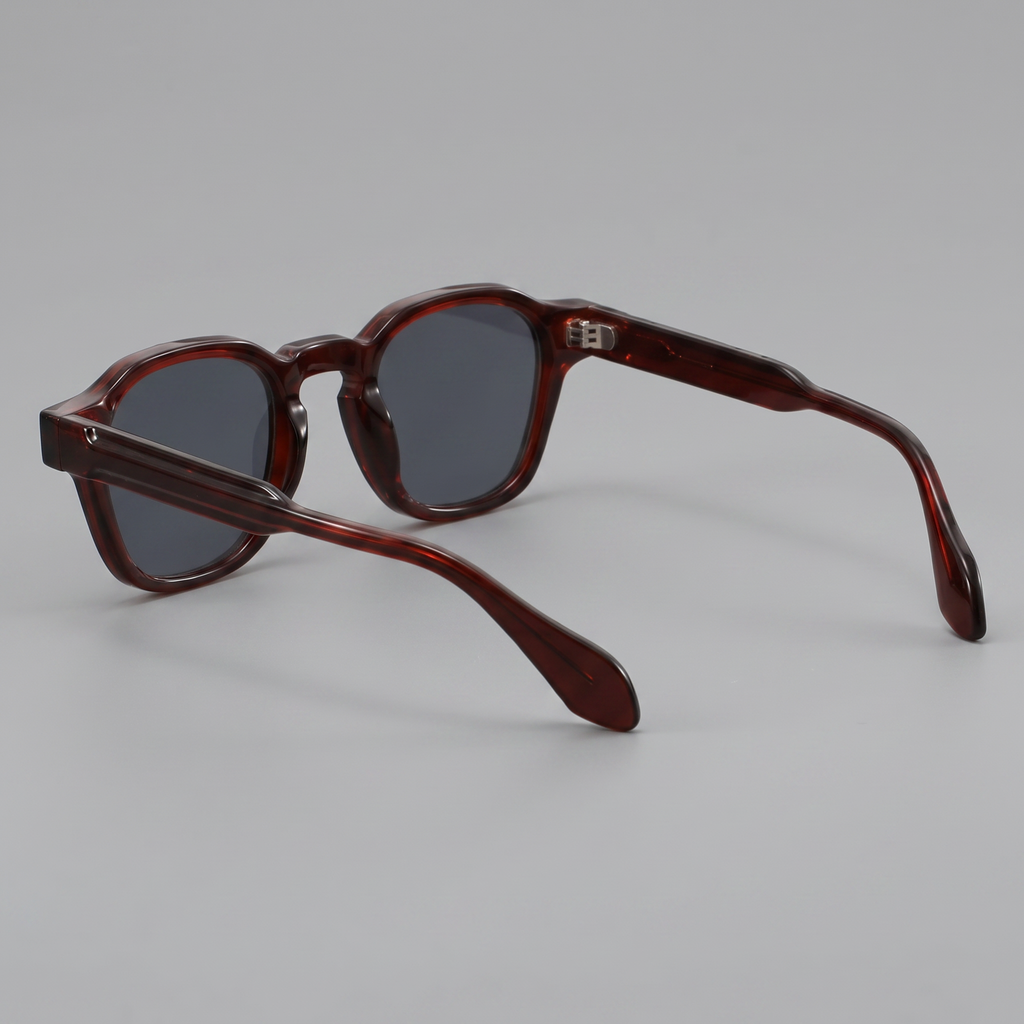Men's Vintage Square Sunglasses with Dark Lenses