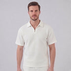 Men's Waffle Knit Short Outfit Summer Set
